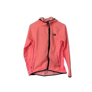 The North Face Arcata Hoodie Neon Peach Zip Up Fleece Lined  Zip Pockets Medium